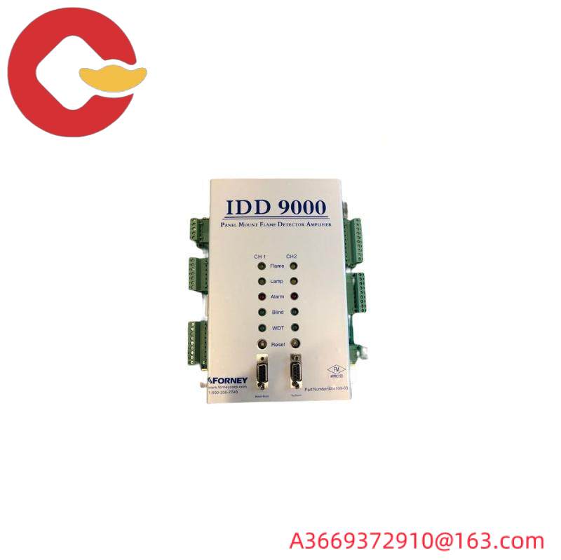 FORNEY IDD 9000 408100-00: Panel Mount Dual Channel Flame Amplifier