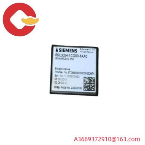 Siemens 6SL3 054-1CG00-1AA0 Compact Flash Card: Industrial Control Module